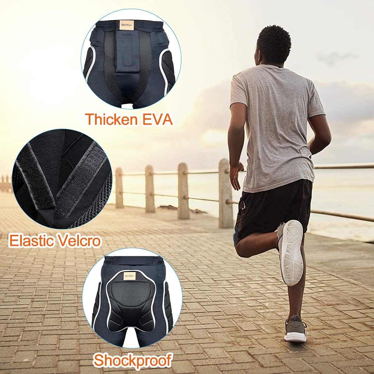 Black 3D EVA Padded Protective Shorts H136073