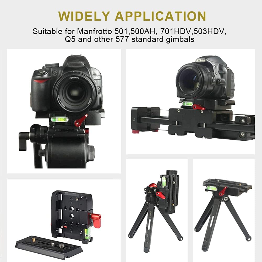 Aluminum Alloy Camera Tripod Base Plate with QR Clamp Adapter E549