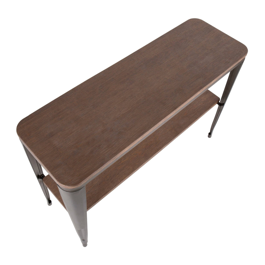 Industrial Metal Wood Console Table Z241