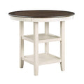 Brown/Antique White Round Dining Table L242