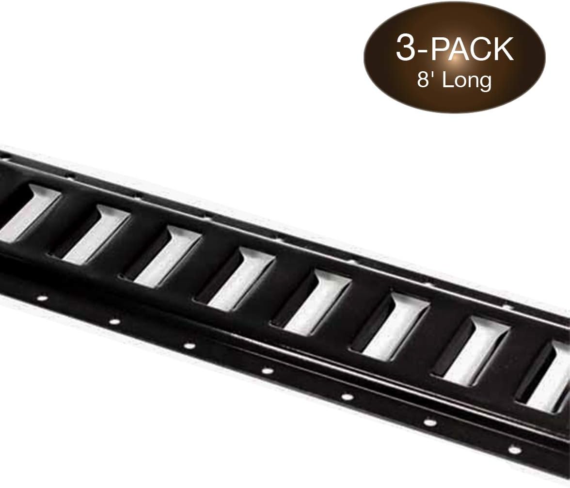 Four 8-ft Powder-Coated Steel E-Track Tie-Down Rails, Pack of 4 T866