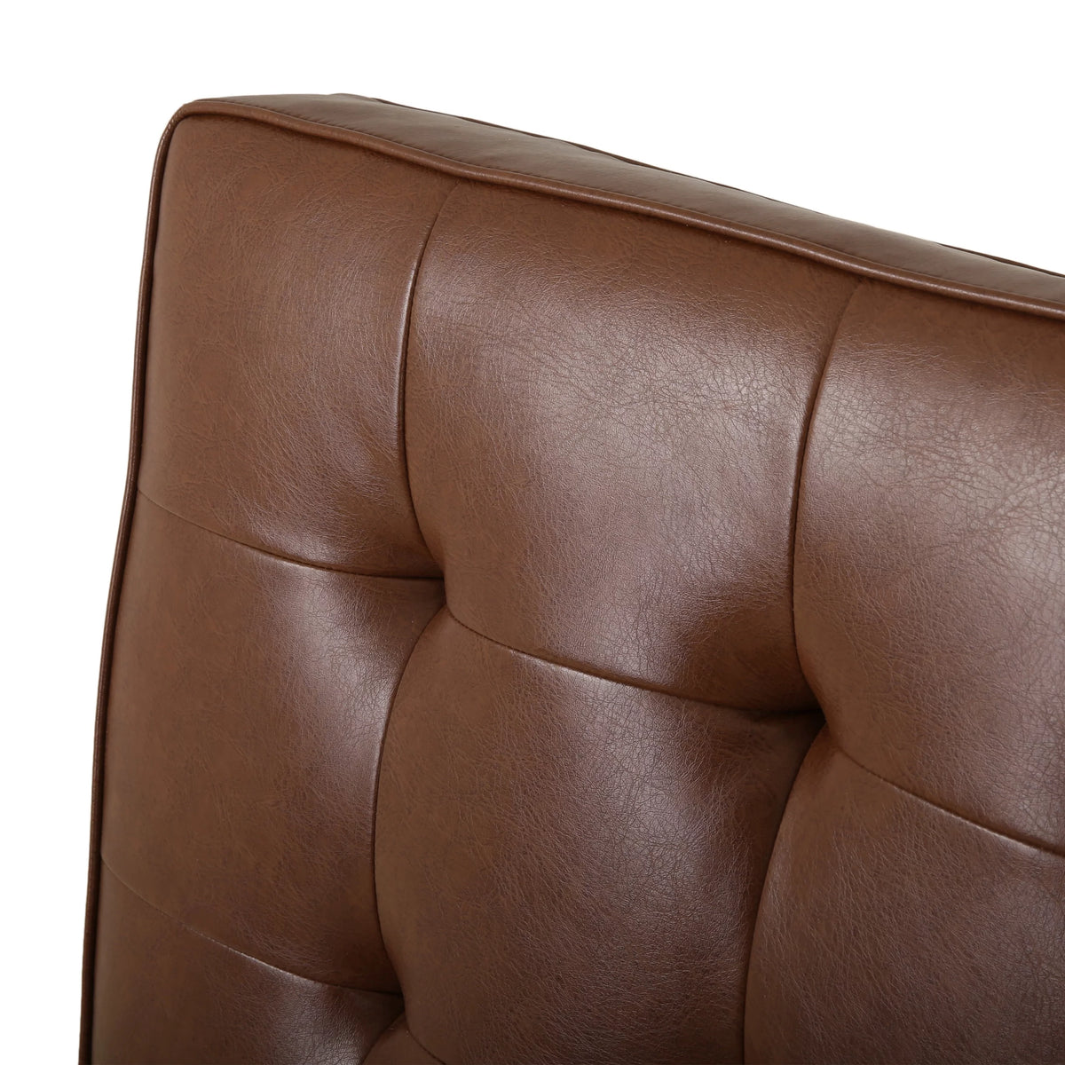 Cognac Brown Faux Leather 5 Seater Sectional Sofa Set K286
