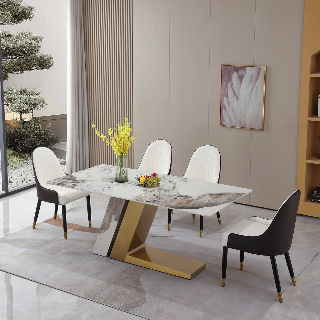 7 Piece Dining Table Set with 6 Chairs N720255