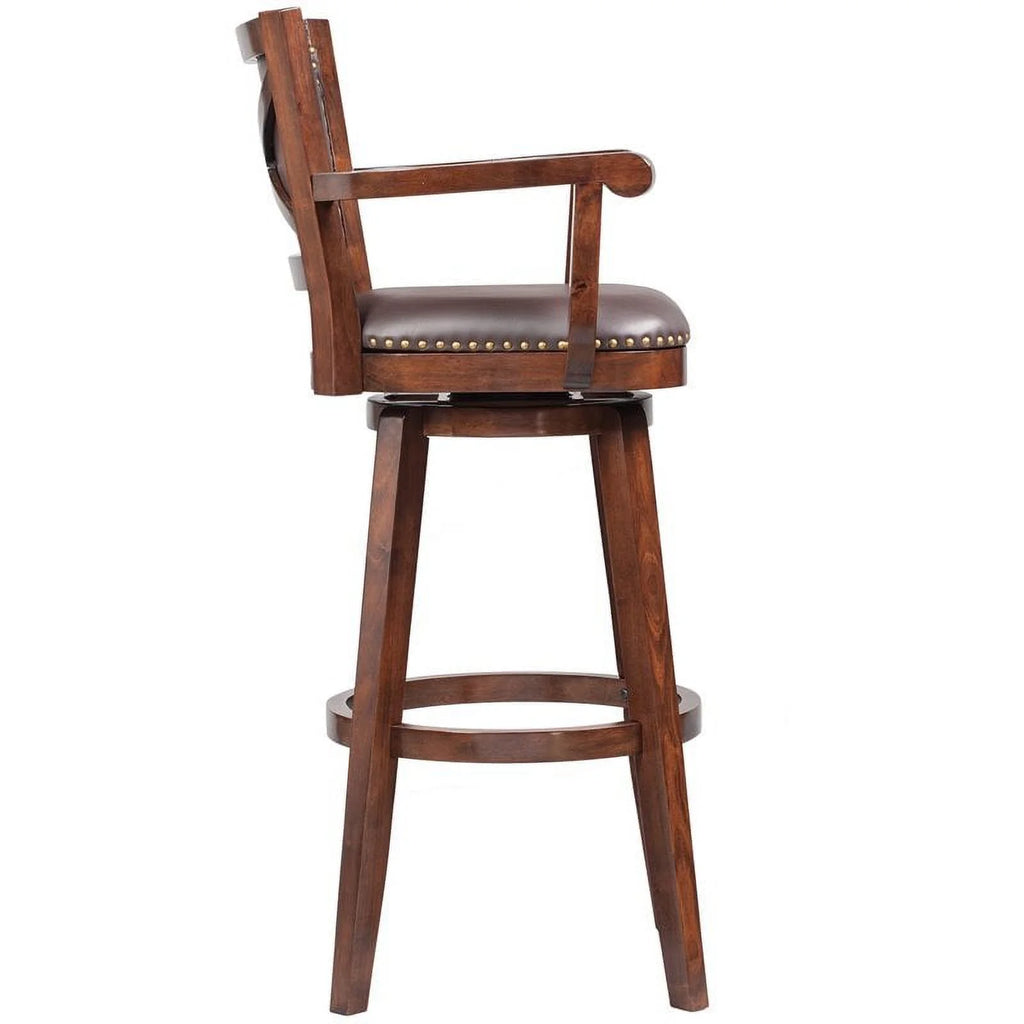 36" Swivel Extra Tall Wood Bar Stool in Cappuccino J810107