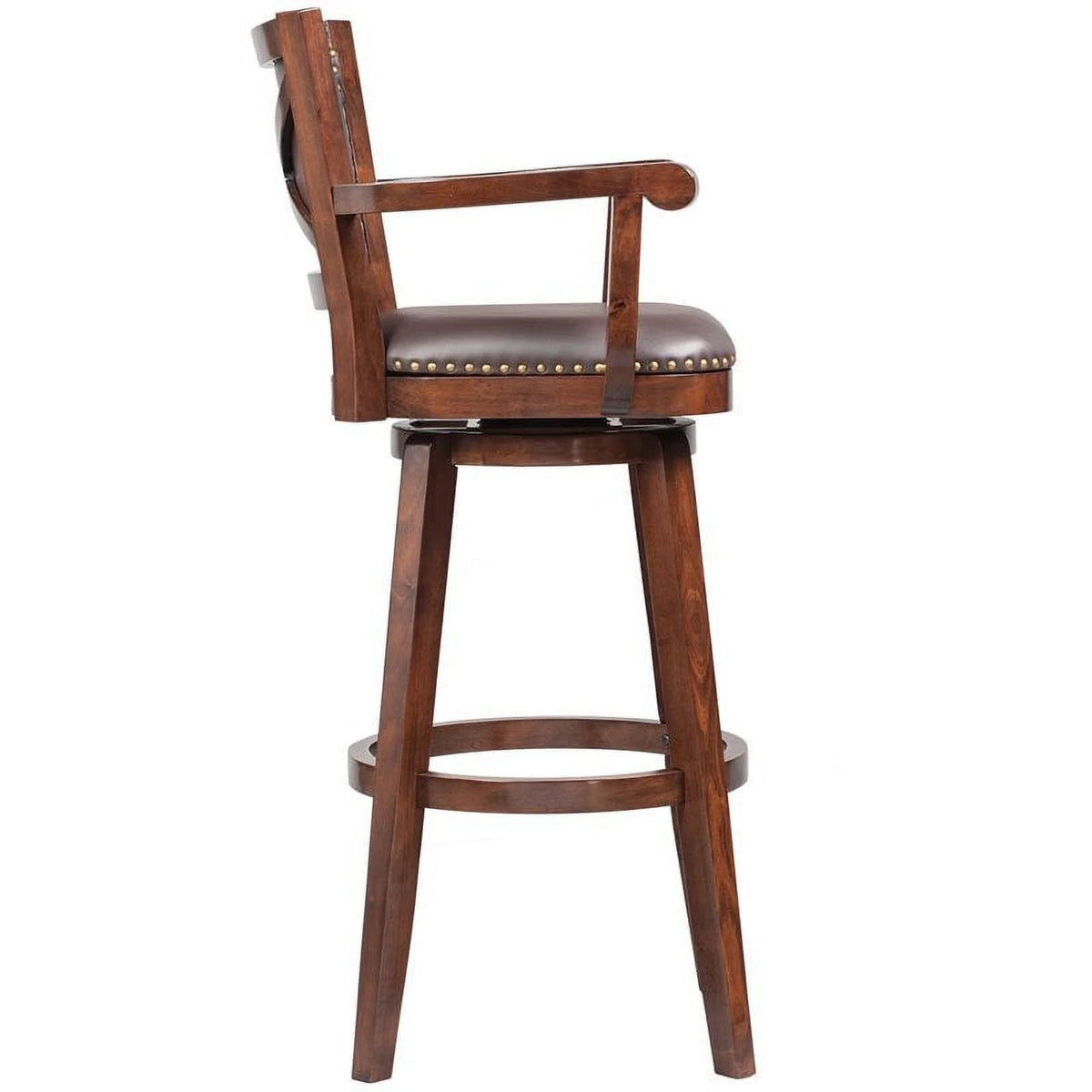 36" Swivel Extra Tall Wood Bar Stool in Cappuccino J810107