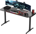 Black 60 inch Gaming Computer Desk with Carbon Fiber Surface E97802