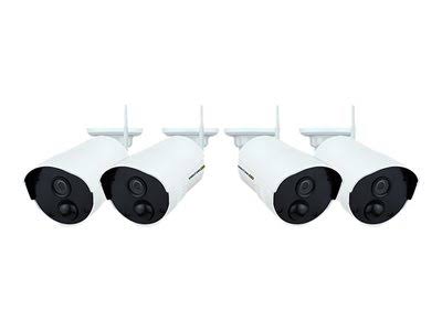 4 Channel 1080p Wireless Security Hub with 4 Infrared IP Cameras and 1 TB Hdd, White C19412