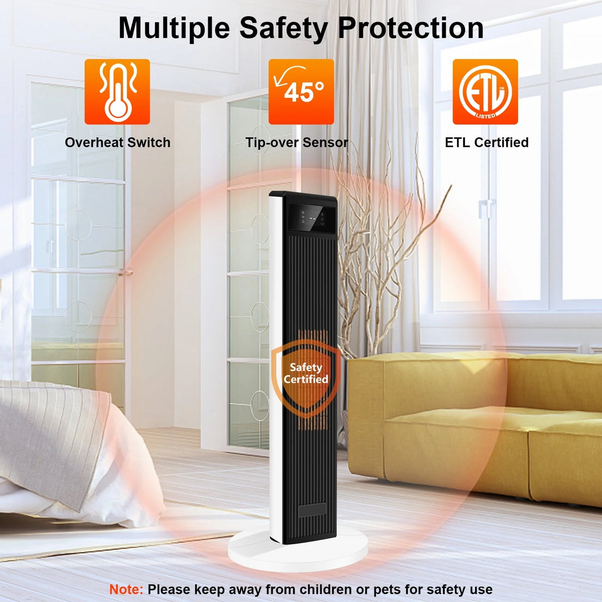 1500W Tower Space Heater T23679