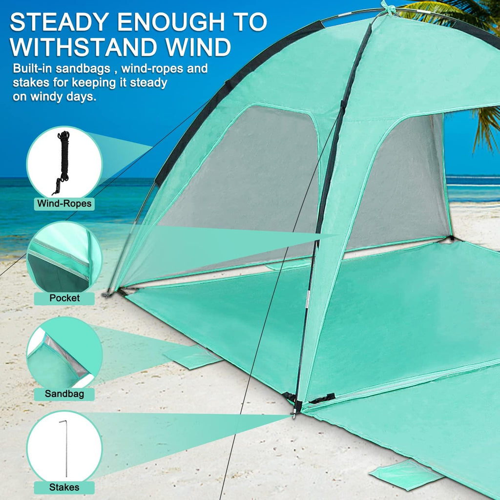 Beach Tent Canopy Sun Shelter UPF 50+ UV Protection Z61941