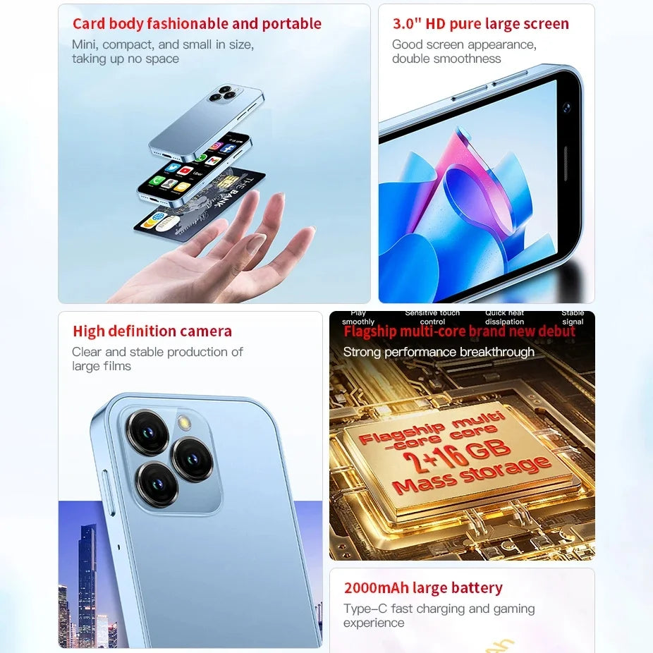 3Inch Quad Core 3GB+64GB 4G LTE Dual SIM Mini Smartphone P87752