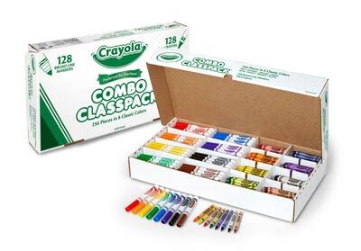 Assorted Colors Crayon/Marker Set, 256/Carton W833494