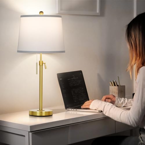Black Set of 2 Height Adjustable 3-Way Dimmable Table Lamps P207888