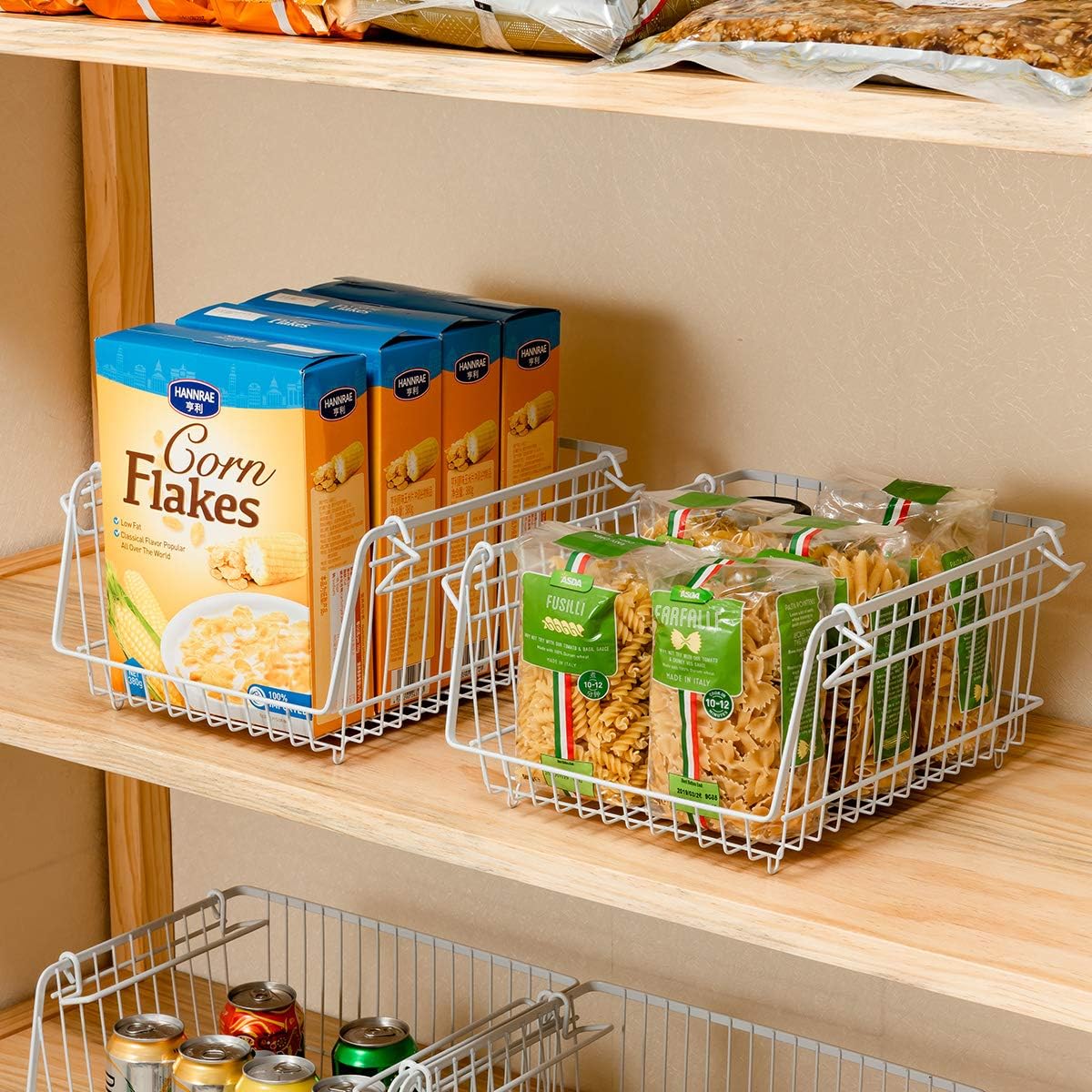 Large Metal Wire Stacking Baskets Set of 2 P8303