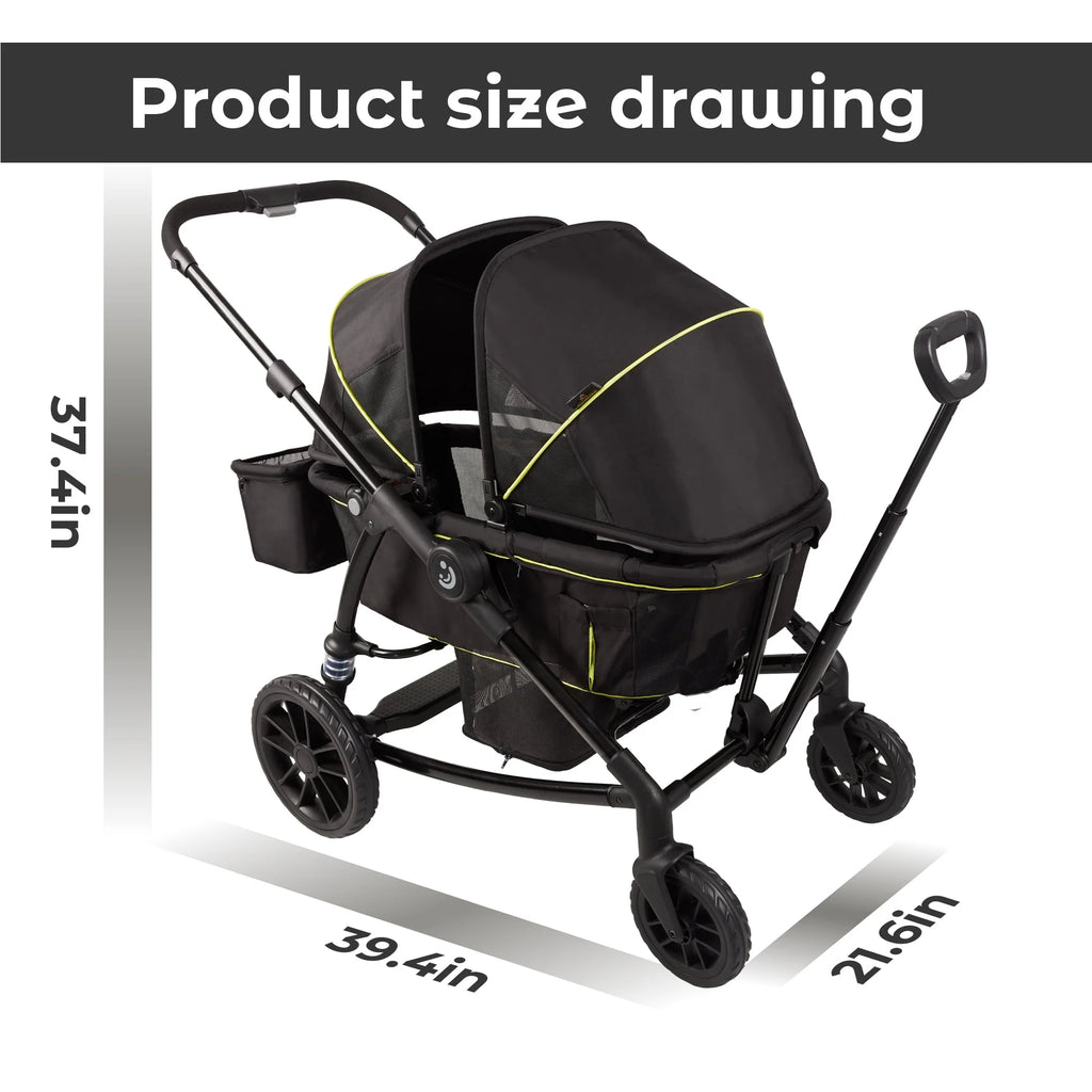 2-Seat Wagon Stroller with Adjustable Canopy M337100