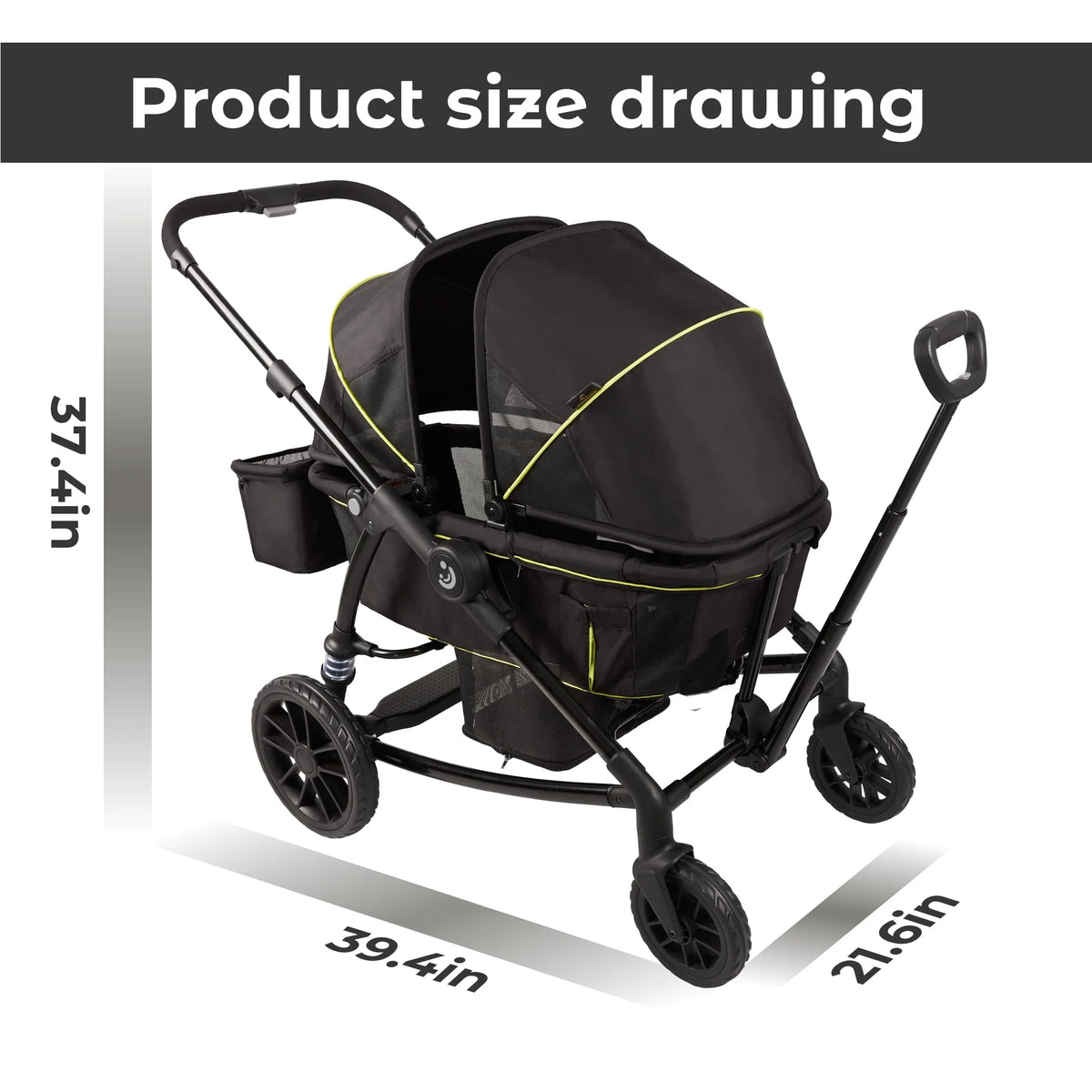 2-Seat Wagon Stroller with Adjustable Canopy M337100