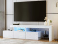White High Glossy LED TV Stand with 3 Cabinets I87787