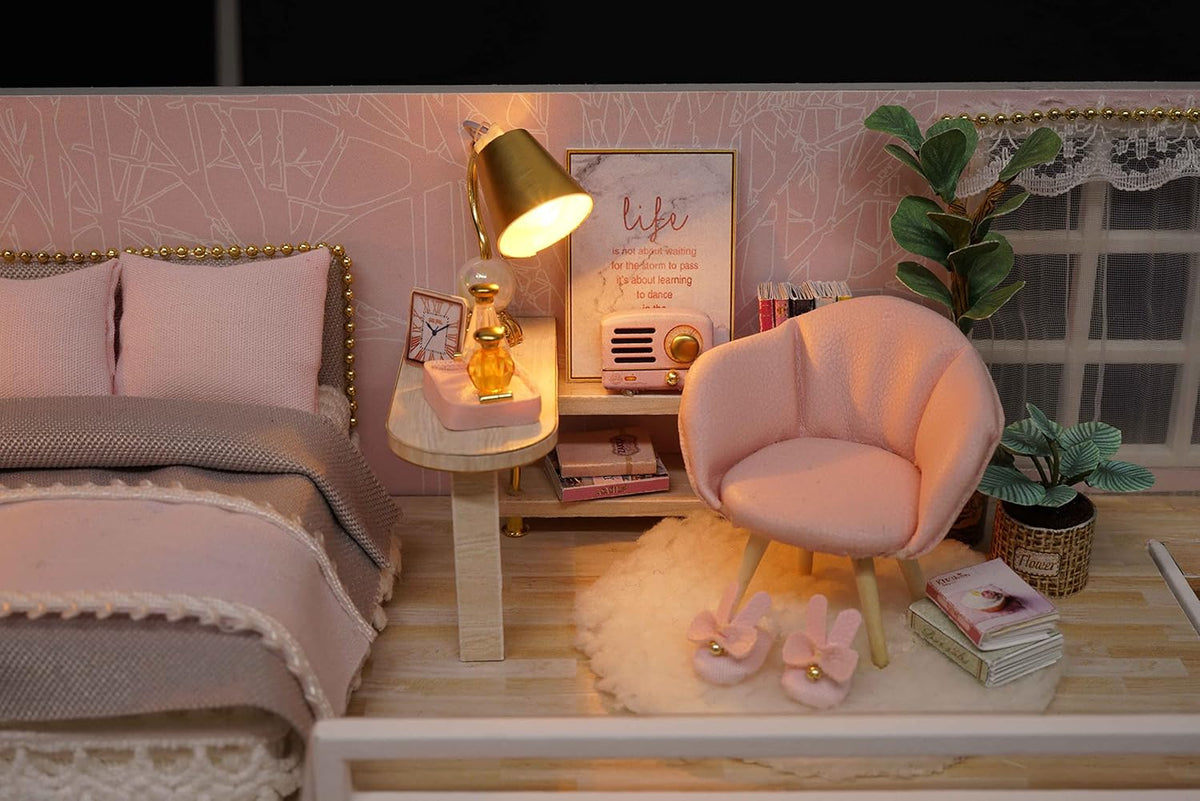Miniature House DIY Kit with Furniture and Light L40679