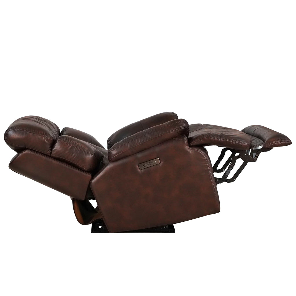 Chocolate Brown Leather Power Recliner with Power Headrest N48779