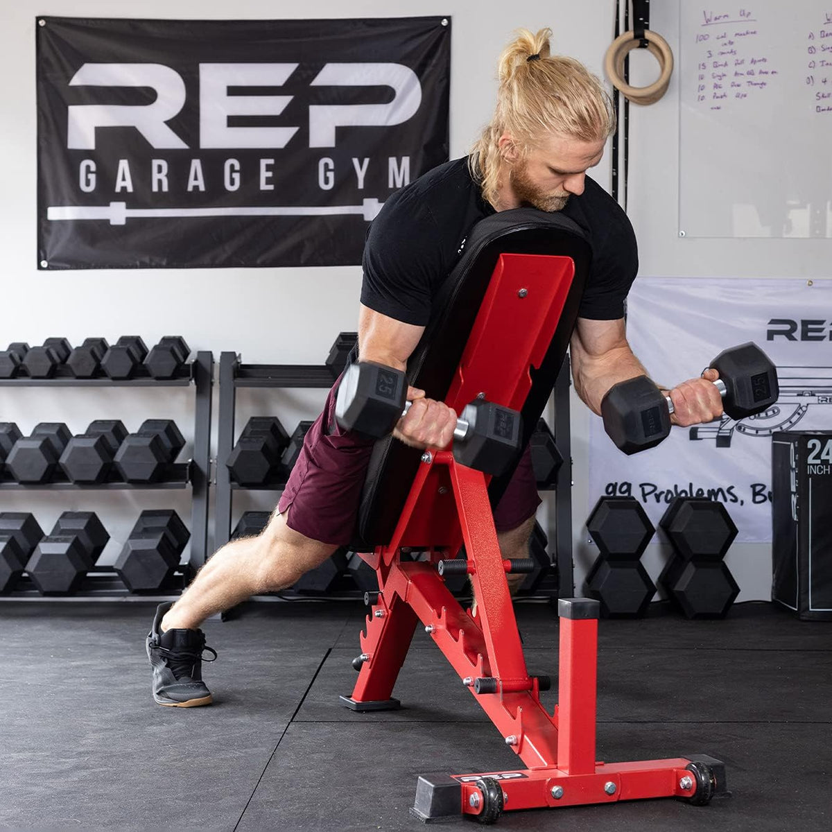 5-50 lb Rubber Hex Dumbbell Set Y49248