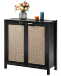 Set of 2 Rattan Cabinet with Doors W58980