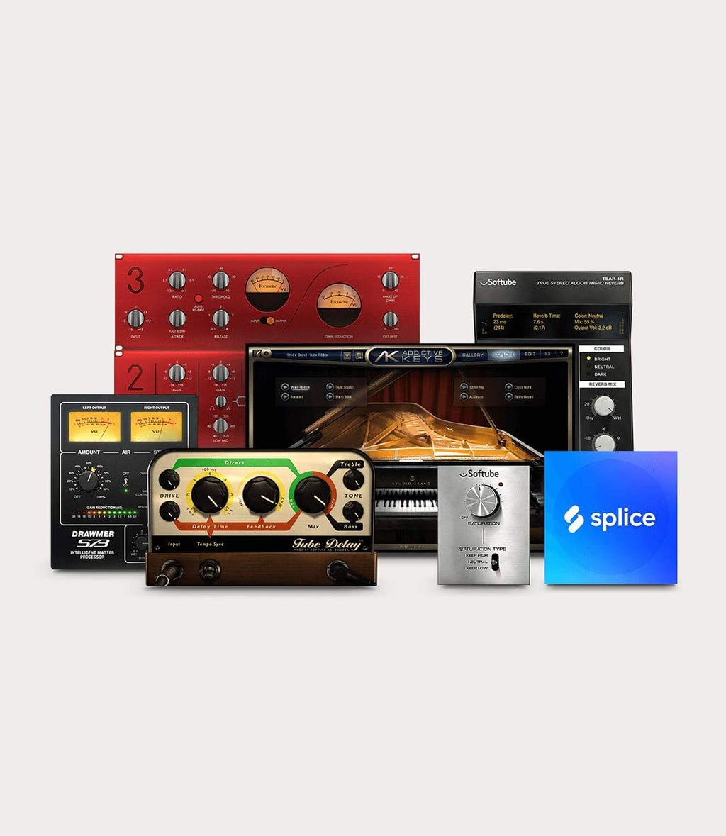 2x2 USB Audio Interface Full Studio Bundle with Studio Monitors and Instrument Cables Y917031