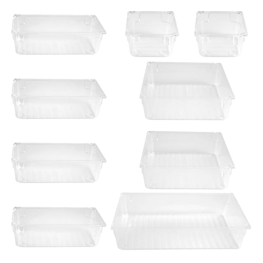 9 Pcs Clear Drawer Organizer Trays Assorted 4-Size Drawer Dividers Y998100