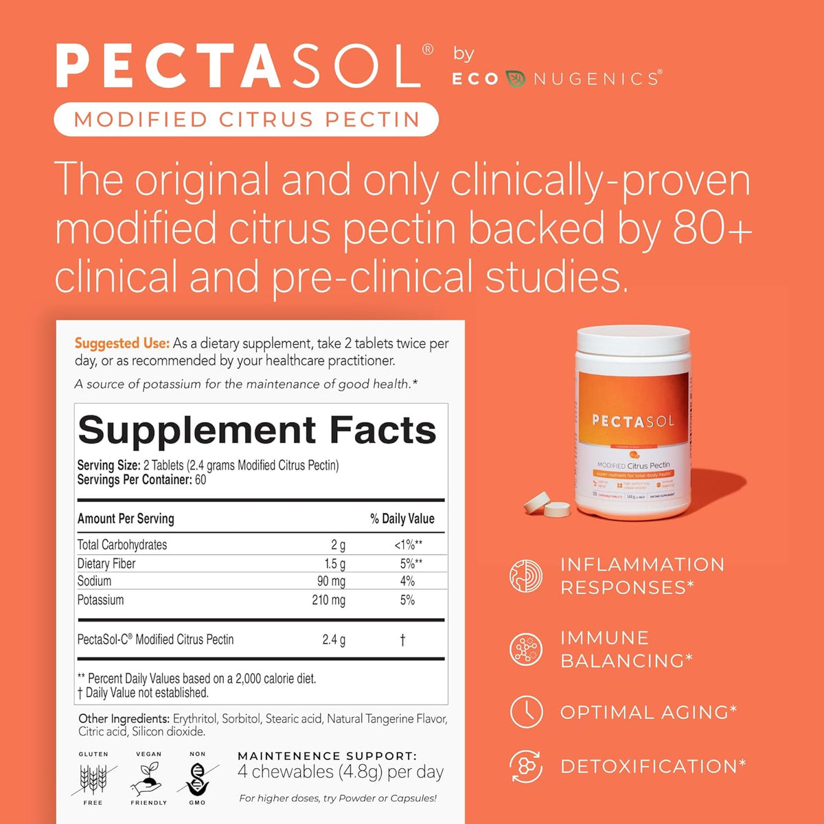 120 Chewable Tablets Modified Citrus Pectin K661