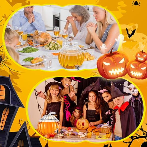 2 Pack 2 Gallon Glass Pumpkin Drink Dispenser with Spigot K925880