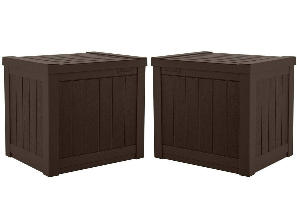 17 x 22 inch Resin 22-Gallon Patio Storage Deck Box, Java Brown (2 Pack) O246