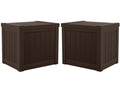 17 x 22 inch Resin 22-Gallon Patio Storage Deck Box, Java Brown (2 Pack) O246