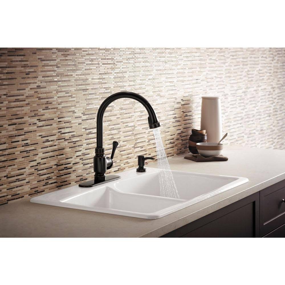 Oil Rubbed Bronze Pull-Down Kitchen Faucet W193