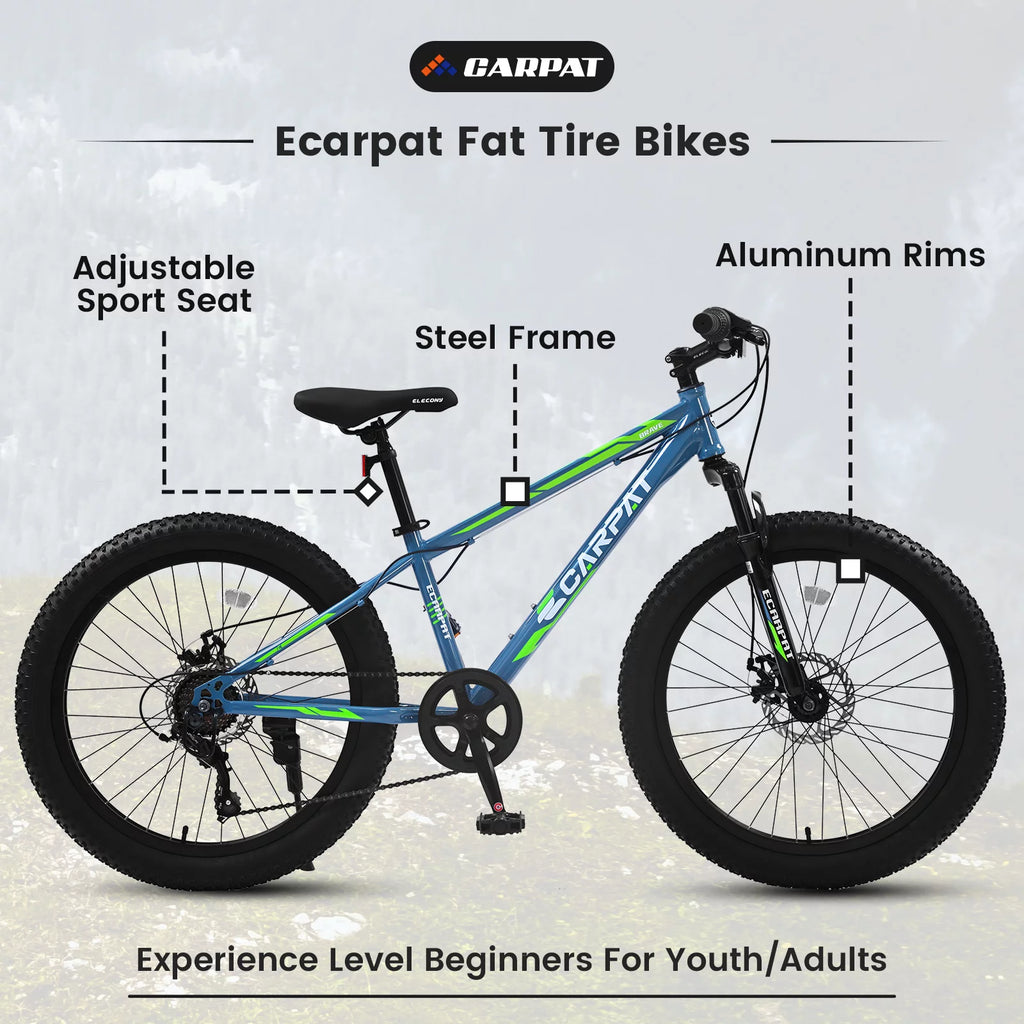 24 inch Fat Tire Bike with 7-Speed and Dual-Disc Brakes W7635