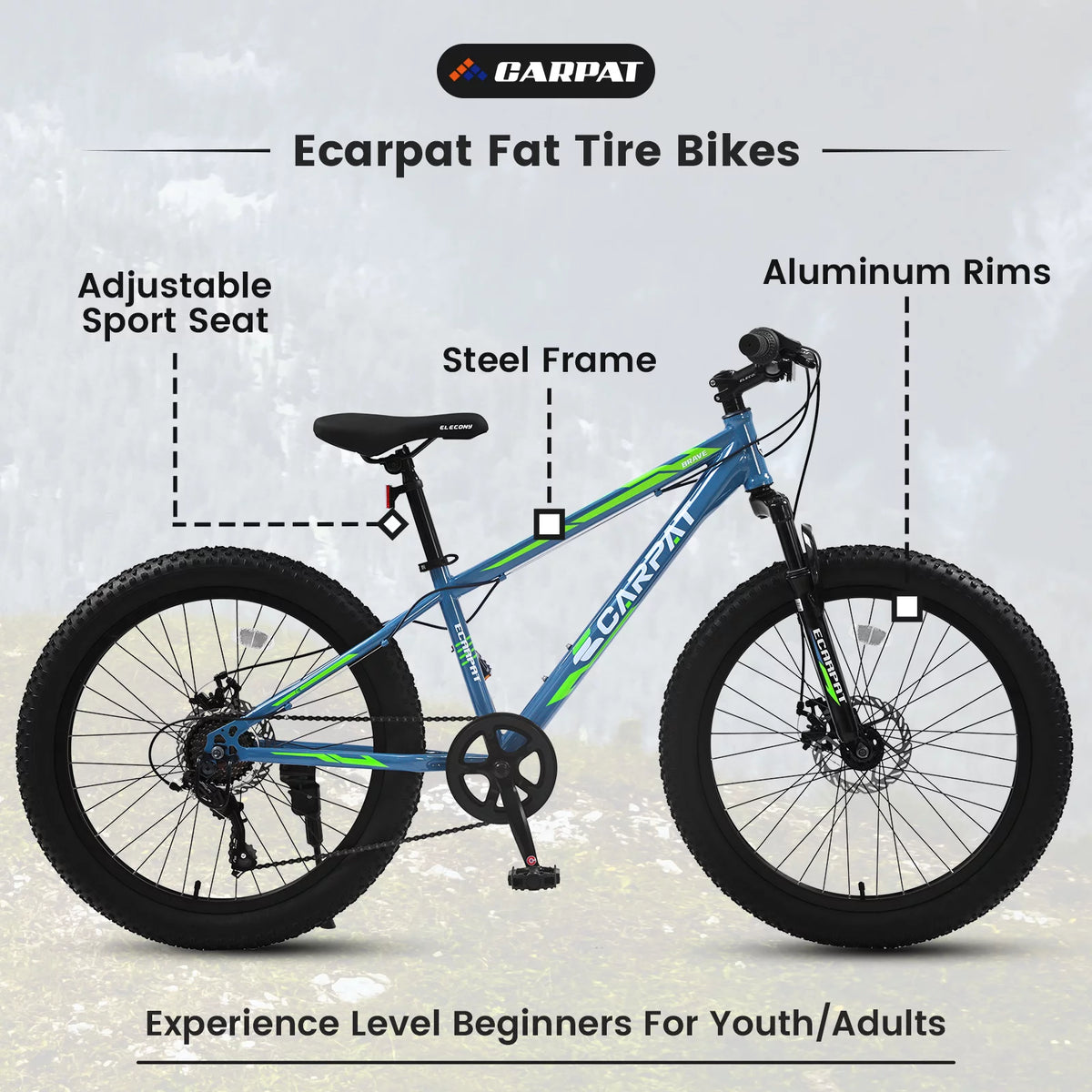 24 inch Fat Tire Bike with 7-Speed and Dual-Disc Brakes W7635