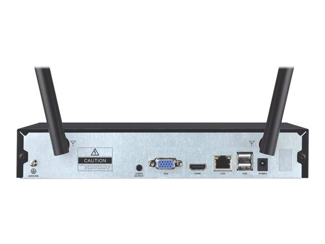 4 Channel 1080p Wireless Security Hub with 4 Infrared IP Cameras and 1 TB Hdd, White C19412