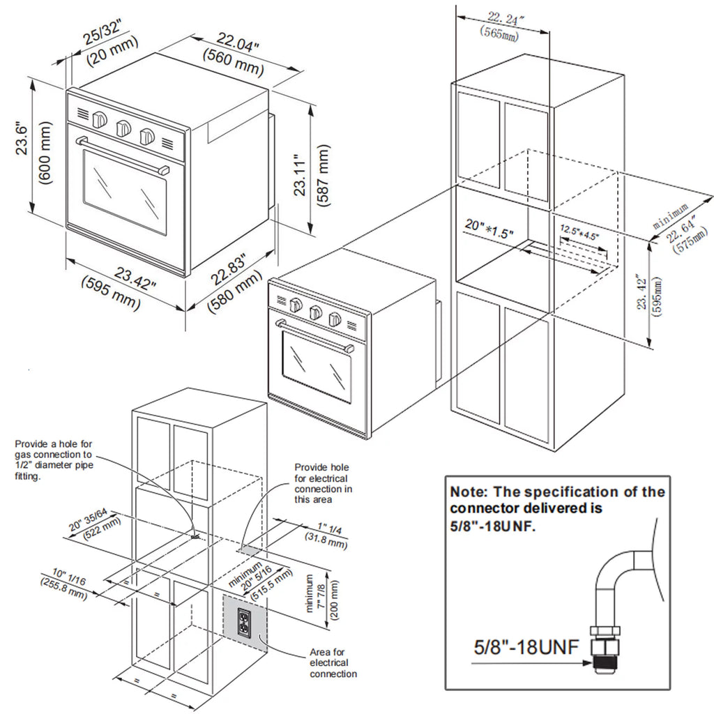 24-inch Single Propane Gas Wall Oven V964241