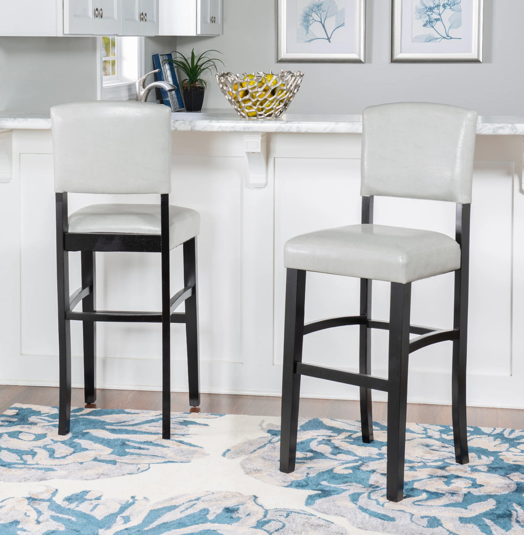 Black Dove Gray Faux Leather Wood Bar Stool D7849