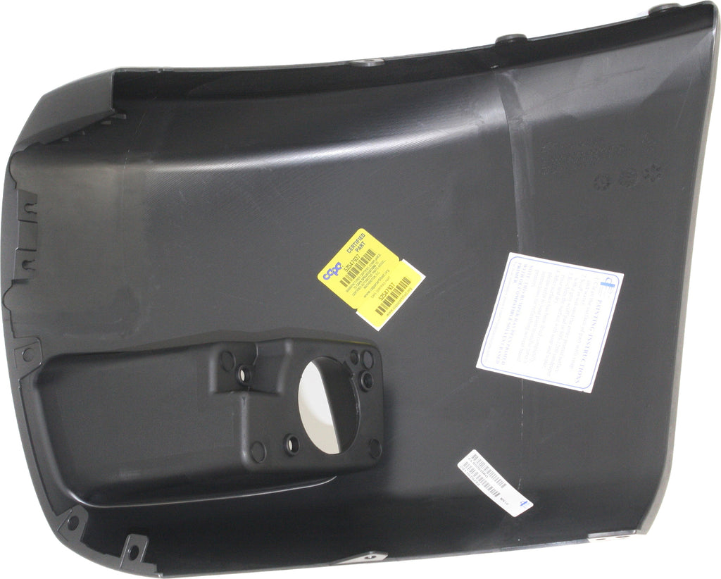 Primed Front Bumper End RH with Fog Light Hole T4344