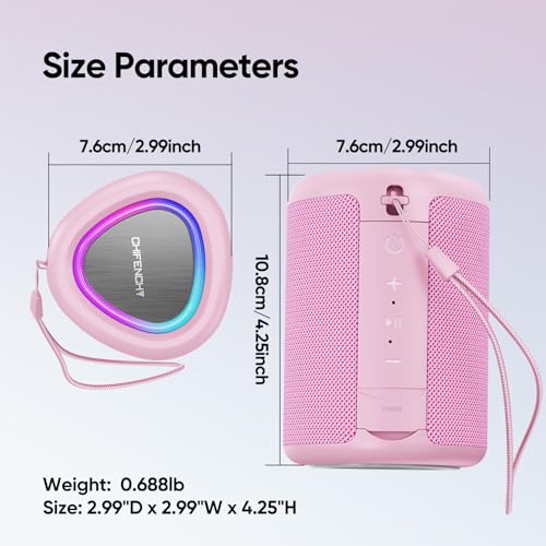 Portable Bluetooth Speaker with Lights, IPX5 Waterproof, Bluetooth 5.3 I892