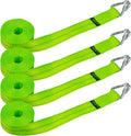 2 Inch x 15 Foot 4 Pack Winch Strap with Heavy Wire Hook W486