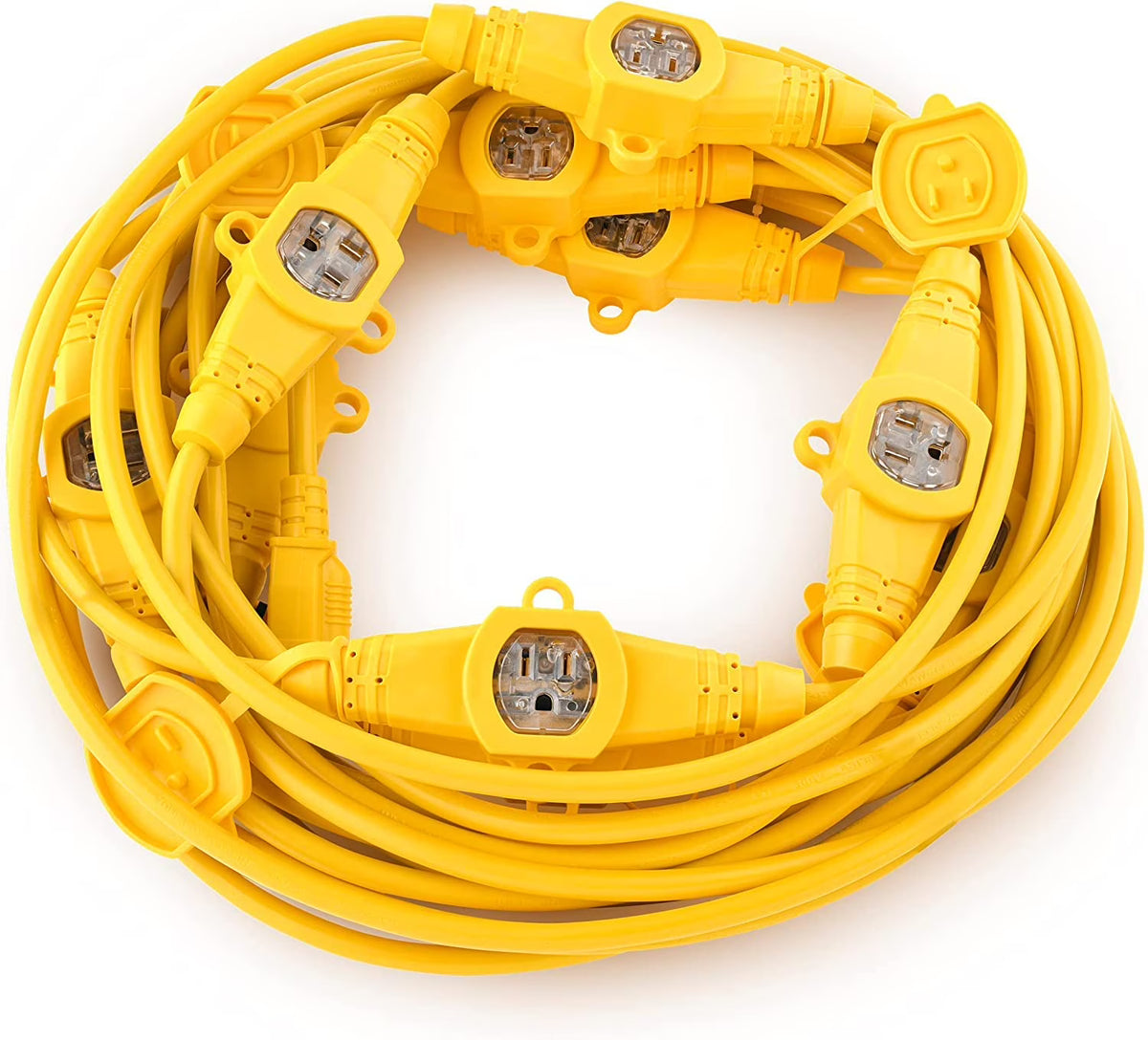 50FT Yellow Power Extension Cord 3 Prong 14 Gauge SJTW Cable B7001
