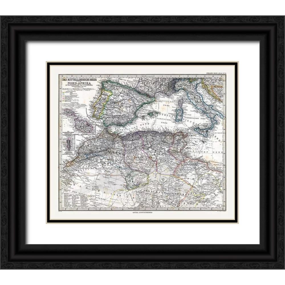 Black Ornate Wood Framed Art Print B44984