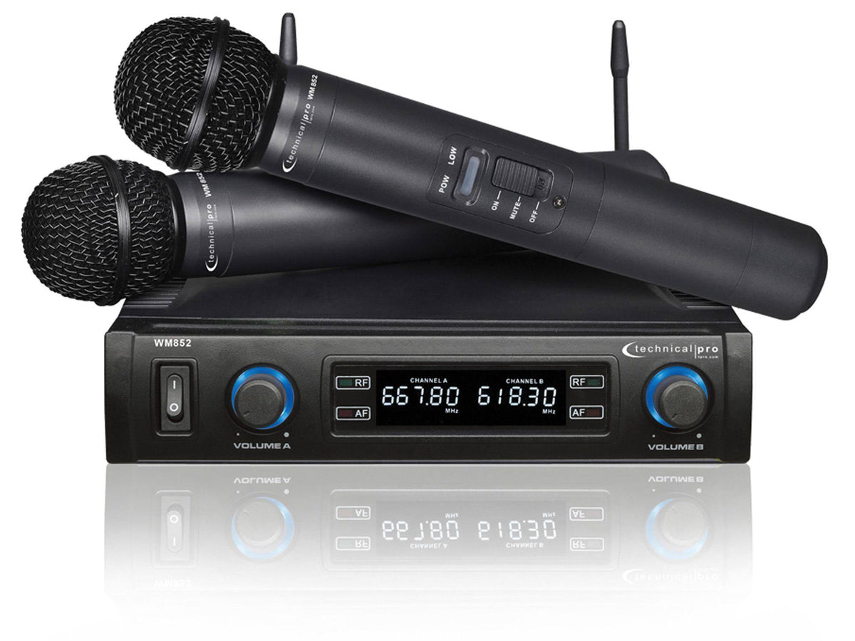 UHF Dual Wireless Microphone System with Carrying Case Q655388