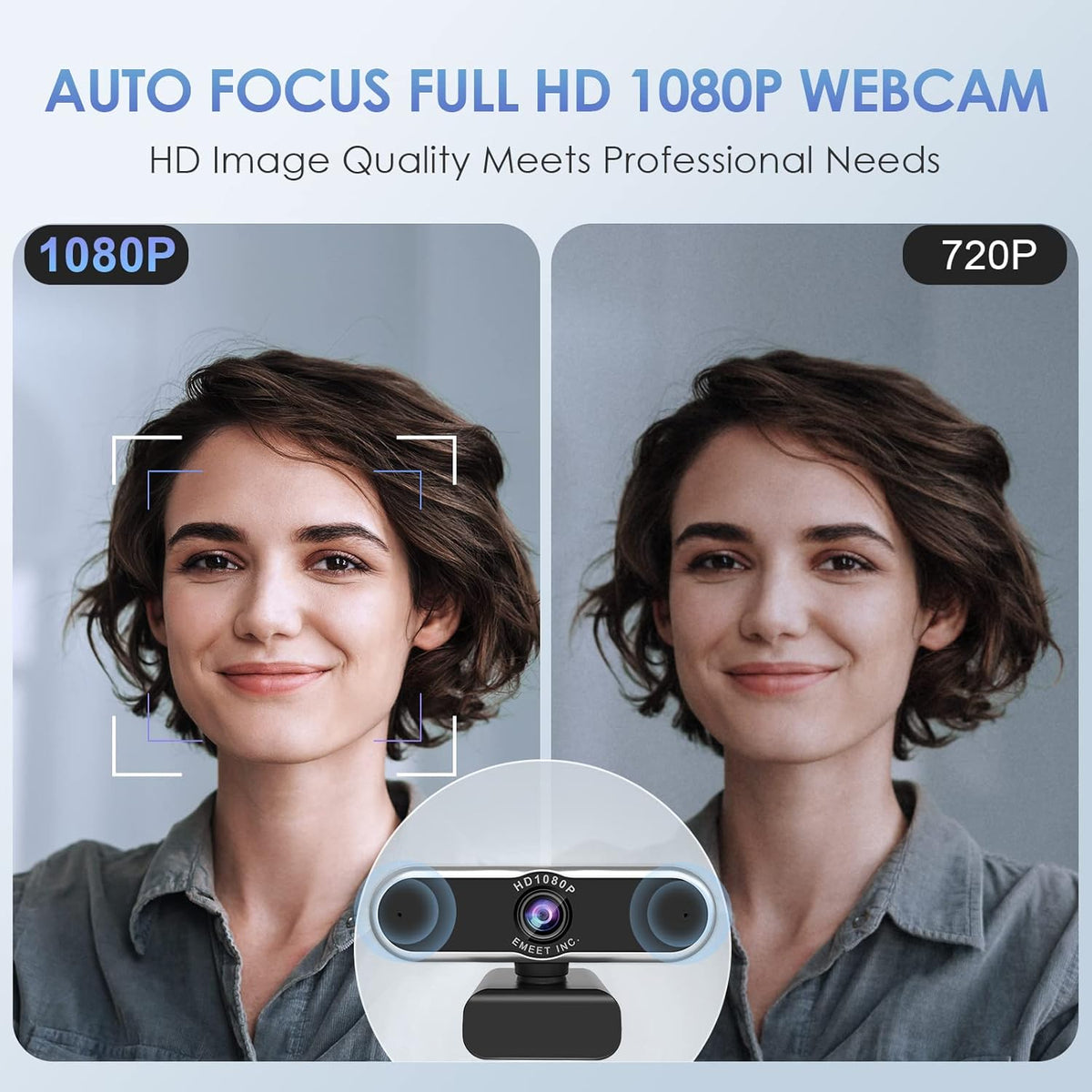 1080P Auto Focus Webcam with Microphone B837282