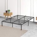 Metal Platform Bed Frame, Heavy-Duty Steel Slats, Black, Twin V298618