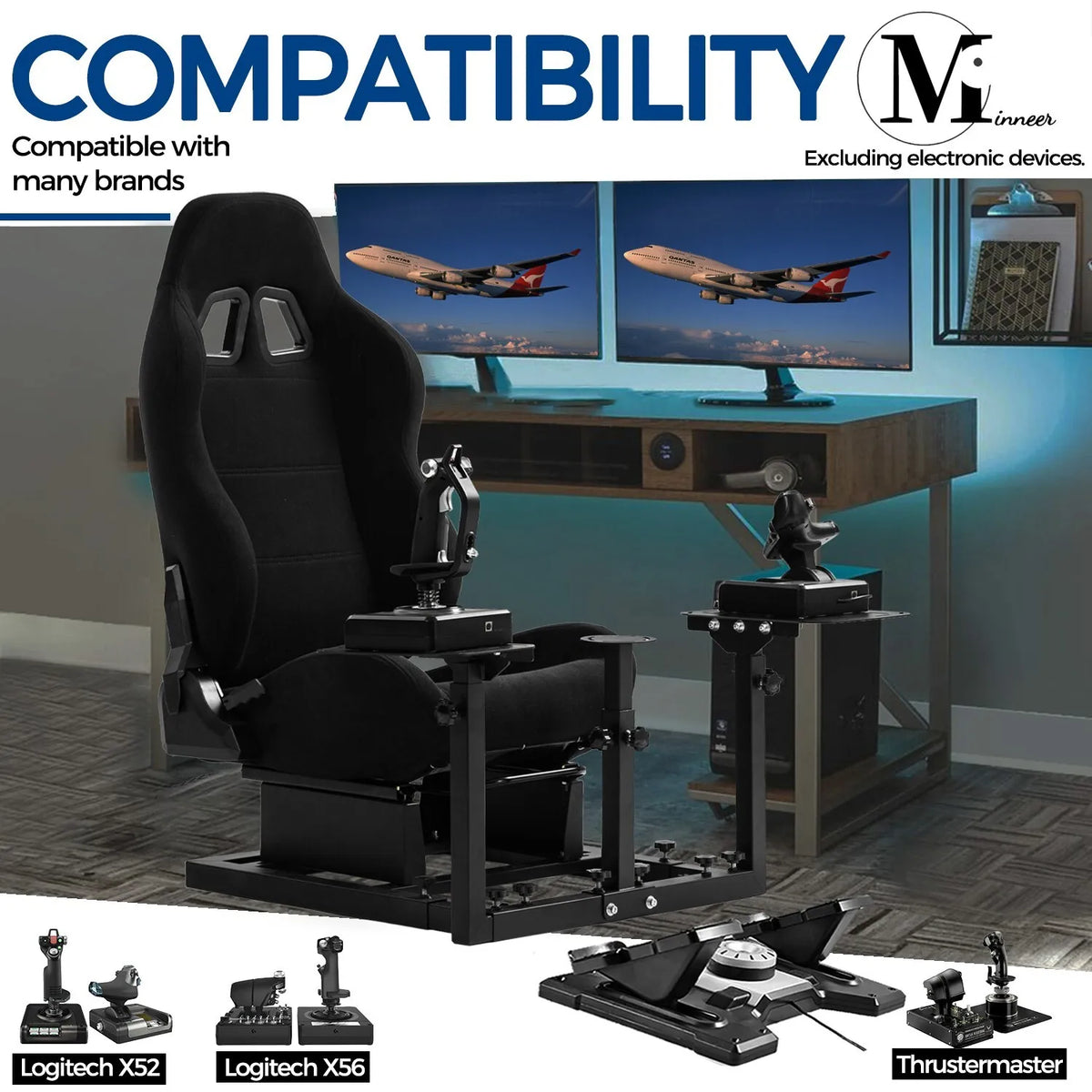 Flight Simulator Cockpit with Black Seat P37959