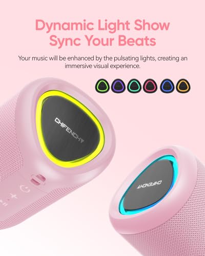 Portable Bluetooth Speaker with Lights, IPX5 Waterproof, Bluetooth 5.3 I892