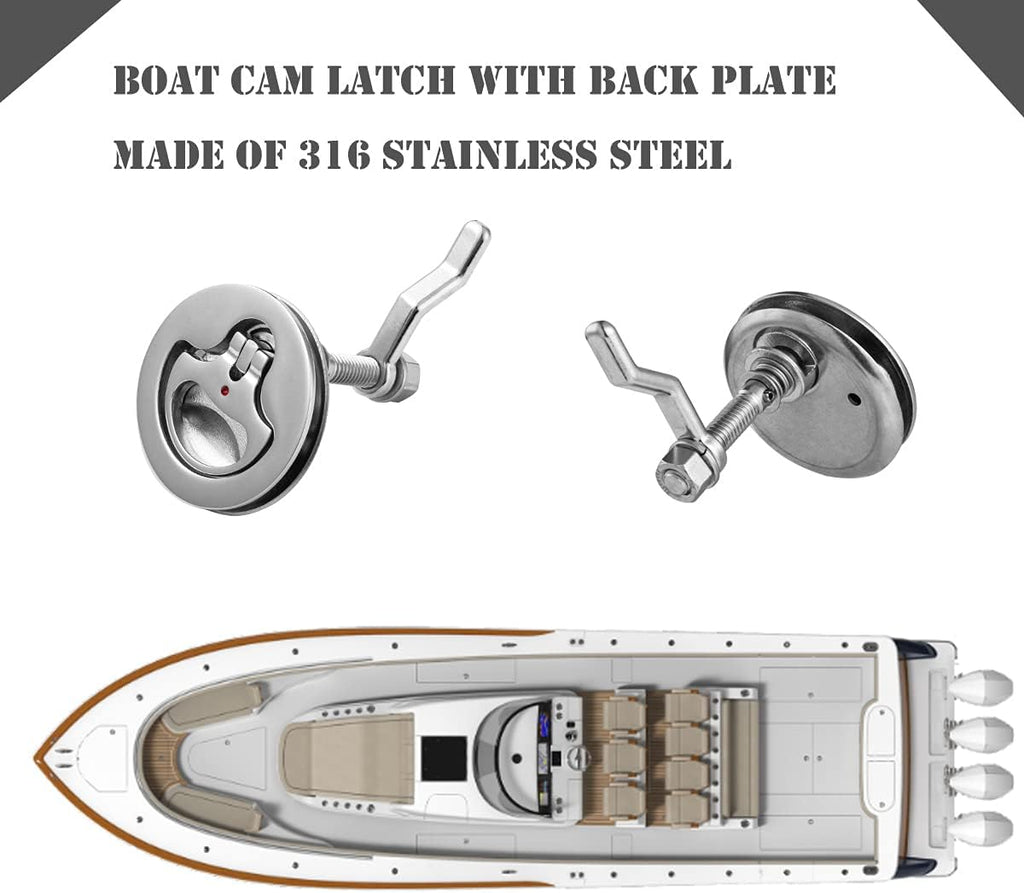 316 Stainless Steel Boat Cam Latch with Back Plate Pack of 2 T881981