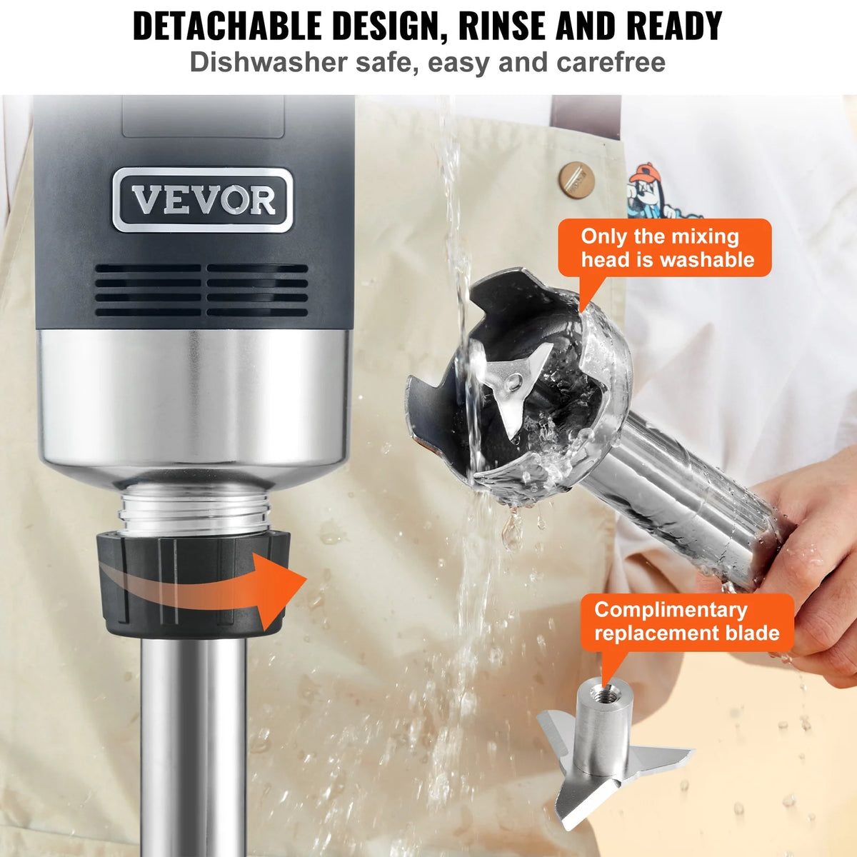 500W Adjustable Stainless Steel Immersion Blender B852