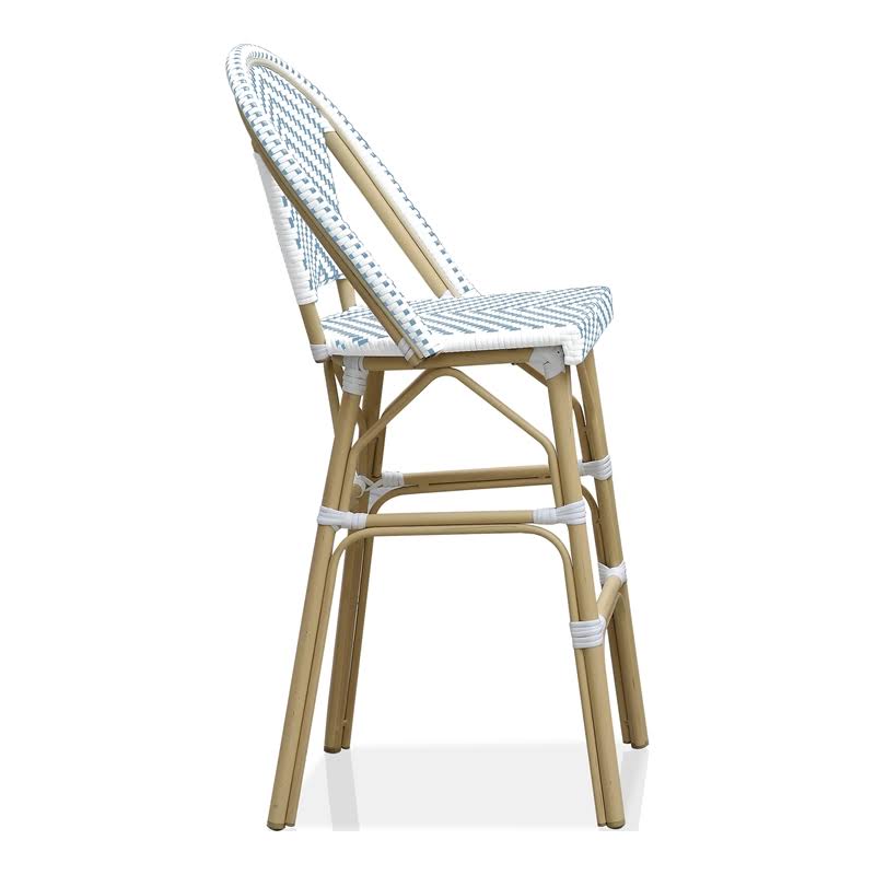 Blue Aluminum Patio Bar Chairs Set of 2 U91405