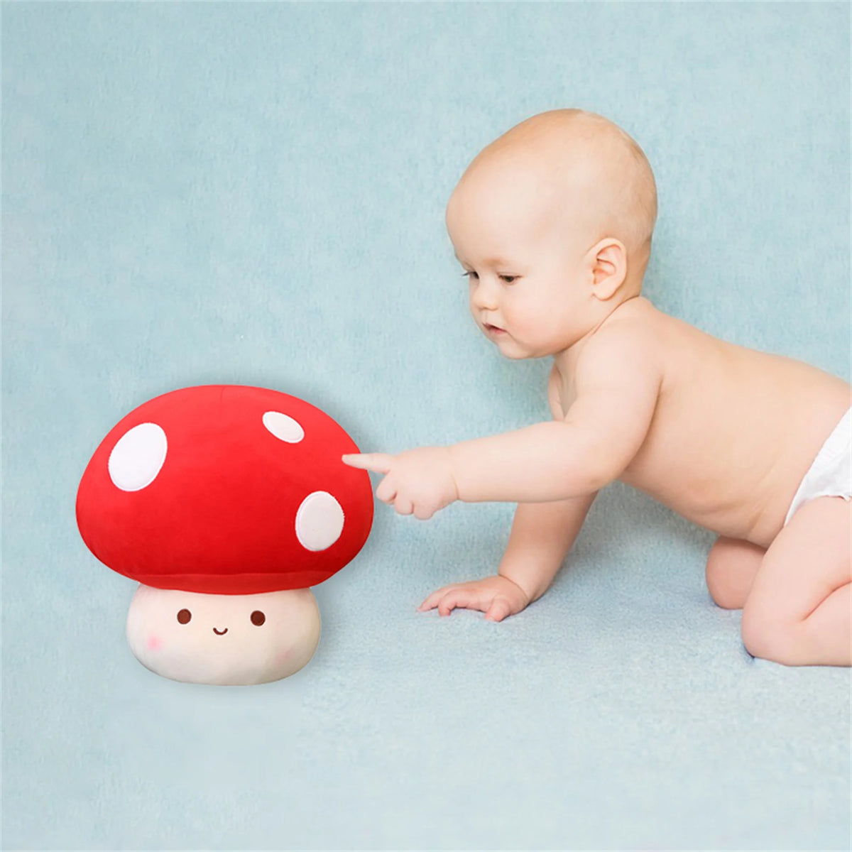 Mushroom Shaped Plush Toy Reversible Stuffed Doll O8746